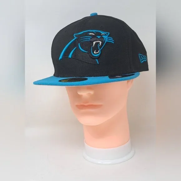 New Era 59Fifty NFL Team Carolina Panthers Hat Baseball Cap Football 7 3/4 - Picture 1 of 7